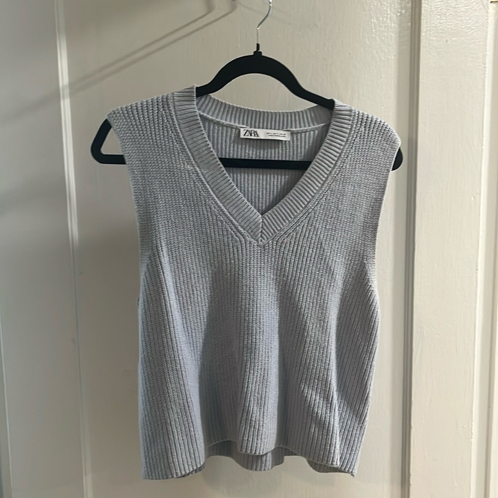 Zara lilac cropped sweater vest